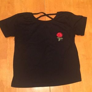 Pink and Black shirts.